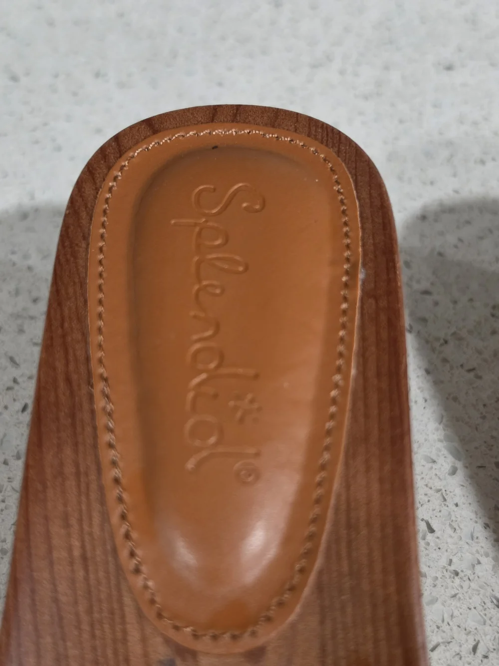 Splendid Tan Leather Slide Espadrille Platforms